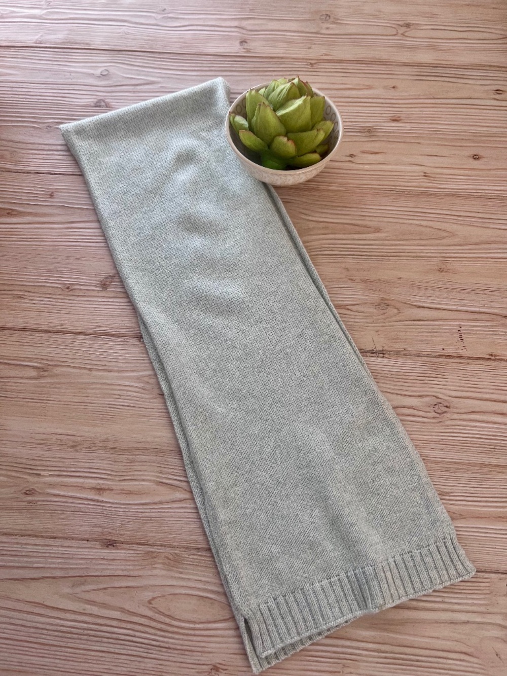Eric Bompard Cashmere Silk Sage Green Scarf
